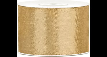 PARTYDECO - Gouden satijnen lint 25 m