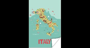Poster Landkaart - Italië - Kinderen - 20x30 cm