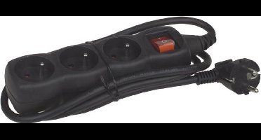 UNIVERSEEL - TCD ZWART MET SNOER 3X16A. SCHAKELAAR 1.5m