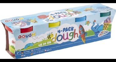 Grafix Classic klei set | 4 potjes x 50Gram | kleuren: Rood-geel-blauw-groen | Kinderklei