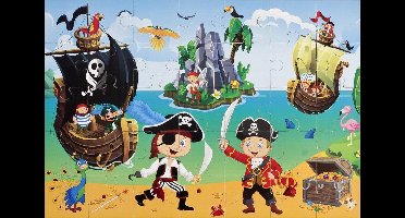 kinderpuzzel thema piraten - legpuzzel - 35 puzzelstukjes | afmeting: 46 CM x 32 CM