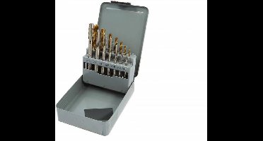 7-delige Tin gecoate Machinetapset M3-12 incl bijpassende boren