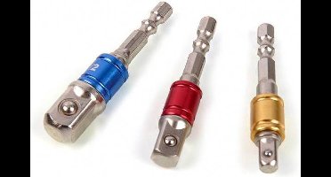 HBM Professionele 3 Delige Bit - Dop Adapterset met HEX Aansluiting