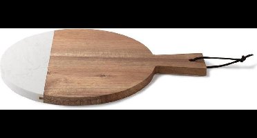 Gusta - Borrelplank - Hout en Marmer - ø25cm