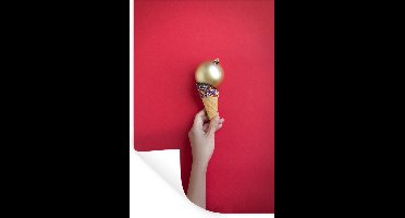 Muurstickers - Sticker Folie - IJs - Goud -Rood - 20x30 cm - Plakfolie - Muurstickers Kinderkamer - Zelfklevend Behang - Zelfklevend behangpapier - Stickerfolie