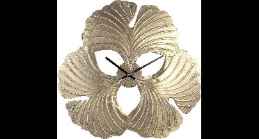 PTMD Rosalee Wandklok Ginkgoblad - 45 x 4,5 x 44 cm - Metaal - Goud