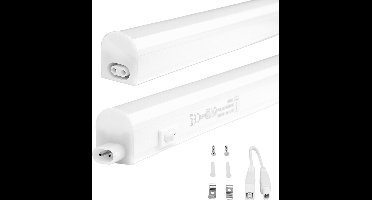 LED TL Armatuur met T5 Buis - Igia Timola - 30cm Enkel - 4W - Koppelbaar - Helder/Koud Wit 6500K - Mat Wit - Kunststof