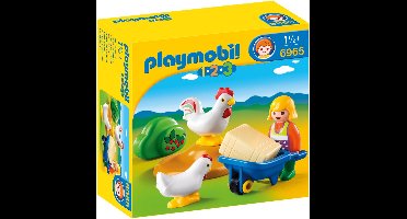Playmobil 123 Boerin met haan en kip - 6965