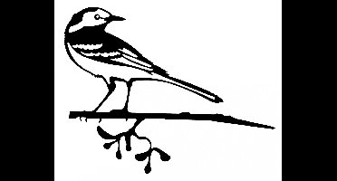 Tuindecoratie - Geluksvogel - Kwikstaart - Roest metaal - 1302