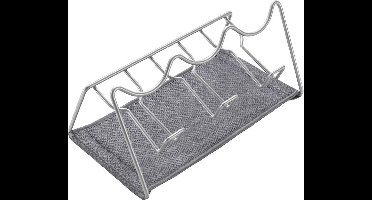 Metaltex - Afdruiprek voor water- en thermosflessen - 3 flessen - Inclusief afdruipmat - Zilvergrijs - Sodatex 3