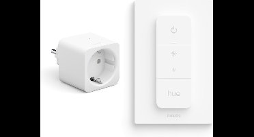 Philips Hue Voordeelbundel met 1 Hue Slimme Stekker voor Nederland en EU (Type F) en 1 Hue Dimmer Switch - Hue Accessoires
