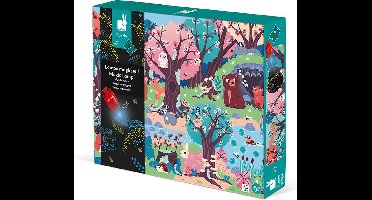 Janod Magische Puzzel - Het Bos - 24 Stukjes - Met Verborgen Glow In The Dark Elementen - Geschikt Vanaf 3 Jaar