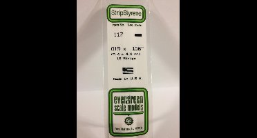 Evergreen Modelbouwdecoratie - 117 Strip 0,4mmX4mmX35cm - 10 stuks Styreen