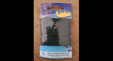 Sorbo 1m Extra elastiek 15mm zwart
