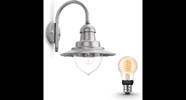 Philips Hue Raindrop Wandlamp voor Buiten (Zink) - Buitenlamp - E27 - Warmwit Licht - Hue White Filament