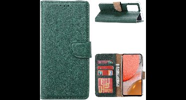 Hoesje Geschikt Voor Samsung Galaxy A72 hoesje bookcase Groen - Hoesje Geschikt Voor Samsung Galaxy A72 5G portemonnee book case hoes cover