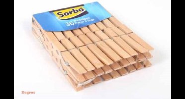 Sorbo Wasknijpers - Hout - 180 stuks (5x36)
