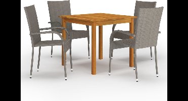 vidaXL - 5-delige - Tuinset - grijs