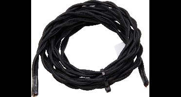 KOPP textielsnoer - gevlochten - linnen mantel - 2 x 0.75 mm² - belastbaar tot 1300 watt - zwart - per meter