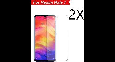 Ntech 2 Pack Screenprotector geschikt voor Xiaomi Redmi Note 7/ Note 7 Pro Screenprotector / Anti-Scratch Tempered Glass (0.3mm)