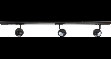 Highlight - Railsysteem Trackline 100 cm + 3 retrobol spots zwart