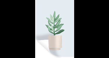 Muurstickers - Sticker Folie - Planten - Vetplant - Pastel - 20x30 cm - Plakfolie - Muurstickers Kinderkamer - Zelfklevend Behang - Zelfklevend behangpapier - Stickerfolie