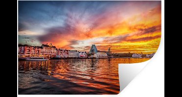Muurstickers - Sticker Folie - Architectuur - Lucht - Water - Orlando - 30x20 cm - Plakfolie - Muurstickers Kinderkamer - Zelfklevend Behang - Zelfklevend behangpapier - Stickerfolie
