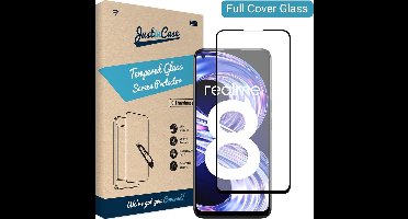 Just in Case screenprotector geschikt voor Realme 8 / 8 Pro - Screenprotector Full Cover Gehard Glas
