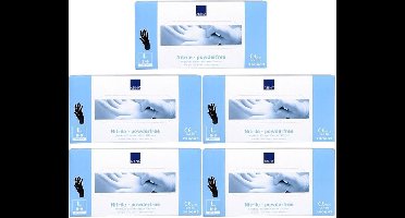 10x Abena Nitril-Handschoenen Classic poedervrij Maat L zwart 100st