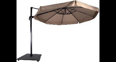 Zweefparasol Virgo Taupe Ø350 cm - incl. Zware Parasolvoet