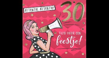Depesche - Pop up muziekkaart met licht en de tekst "Attentie, attentie! 30 - Tijd voor een ..." - mot. 003