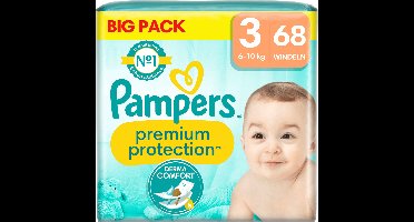 Pampers Luiers Premium Protection Gr. 3 Midi (6-10 kg), Big Pack, 68 Stuks