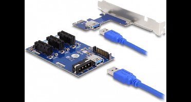 Riser Card PCI Express X1 tot 3 X PCIE X1 met 50 cm USB -kabel