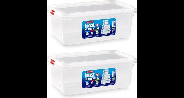 Plasticforte vershoudbakje - 5x - met deksel - 26 x 16 x 10 cm - 2.6L - meal prep bakjes
