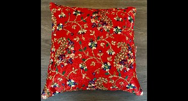 Kussens woonkamer - kussenhoes 40 x 40 cm - kussensloop - sierkussens - cushion cover - katoensilk - Kussenhoesjes - 2 stuks - etnisch Indiaas - borduurwerk - embroidery