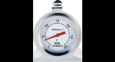 Kinghoff 3699 Oven- en Grillthermometer - Roestvrijstalen Keukenthermometer met Grote Wijzerplaat (0°C - 300°C) - Keukenthermometer - Oventhermometer