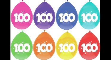 Haza Ballonnen - 100 jaar - leeftijd verjaardag - 6 stuks - 29 cm - versiering
