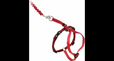 Petsafe Easy Walk Cat Harness met Bungee Leash - Tuigje voor het uitlaten van je kat - Rood of Blauw - S/M/L - Kleur: Rood, Maat: Medium 27-36 cm