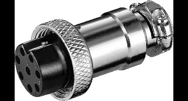XLR stekker / connector 8 pins zilver met trekontlasting