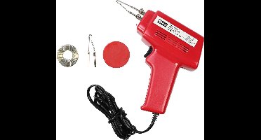 Benson Elektrisch soldeerpistool - 100 Watt - Rood - Inclusief accessoires - Geschikt voor graveren