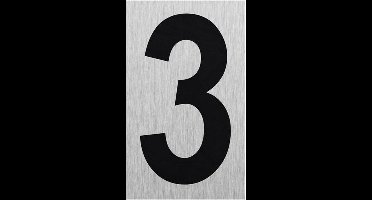 Seilflechter Aluminium deurbordje - Nummer "3" - 100 x 60 mm - Strakke look