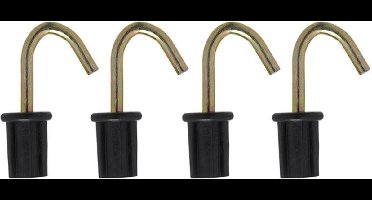 ProPlus Tentdoppen met ronde haak - metaal - Ø 22 mm - zwart - set van 4