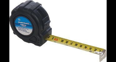 Silverline Rolmaat - Schokbestendig - 5 meter - 25 mm - Riemclip