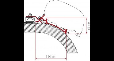 Fiamma Rapido Distinction luifel adapter voor Fiamma F80/F65 450 cm