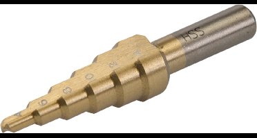 Silverline Titanium Geplateerde HSS Trapgatboor / Stappenboor / Piramideboor - 4 t/m 14 mm