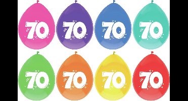 Haza Ballonnen - 70 jaar - leeftijd verjaardag - 16 stuks - 29 cm