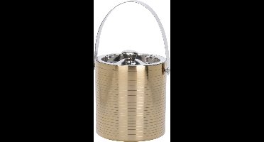 Excellent Houseware IJsemmer met deksel - goudkleurig - RVS - D15 x H16 cm