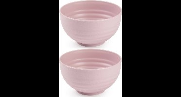 Plasticforte Kommetjes / schaaltjes - 8x - dessert / ontbijt - kunststof - D13 cm - roze