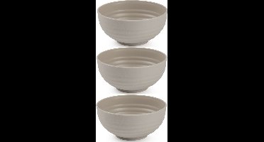 Plasticforte - Kommetjes/Schaaltjes - 6x - kunststof - D13 cm - taupe