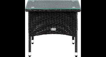 CASARIA Polyrattan Bijzettafel Buiten - 50x50x45cm - Zwart